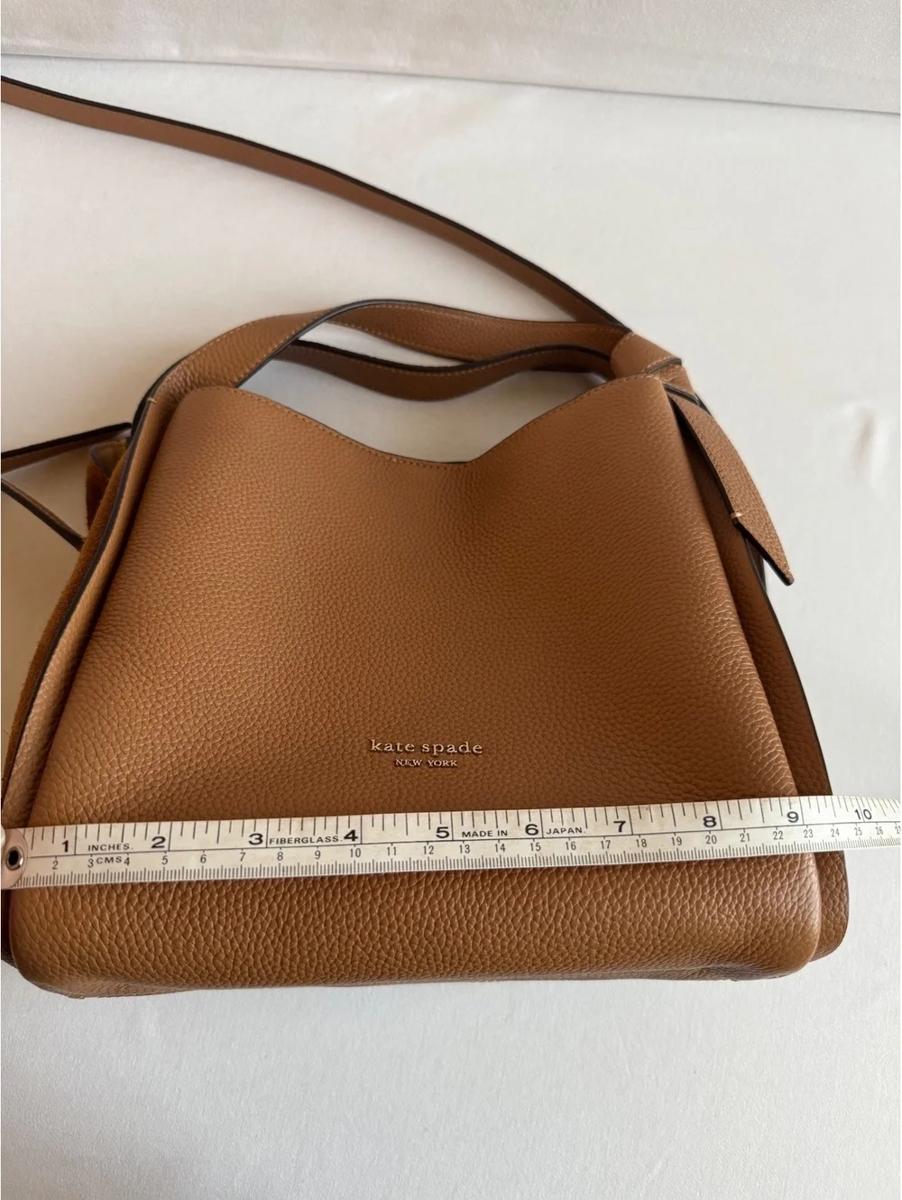 Kate Spade Margaux Medium Satchel Tan Pebbled Leather Tote Crossbody